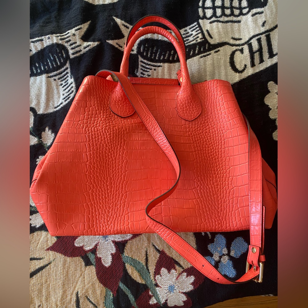 Orange satchel bag